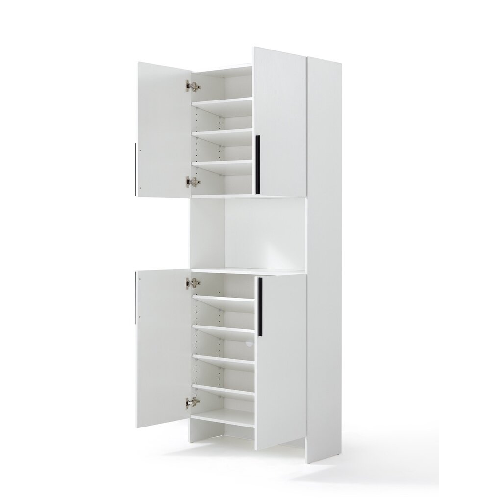 Armoire d'entrée 4 portes 79x33x200 cm Blanc