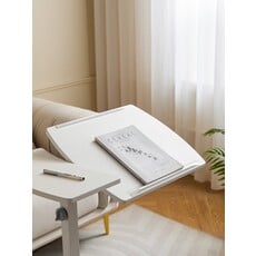 Bureau avec tablette ajustable Blanc sur roulette