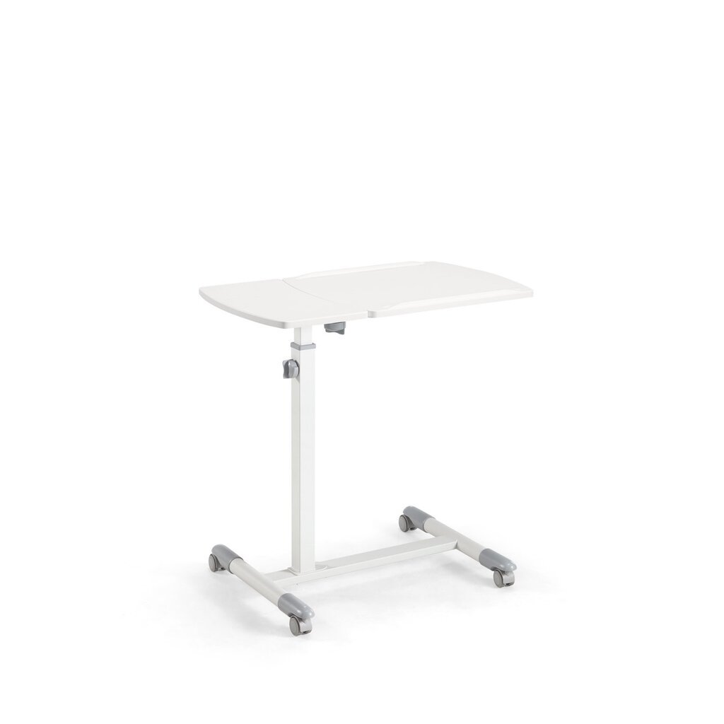 Bureau avec tablette ajustable Blanc sur roulette