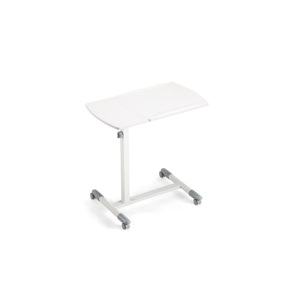 Bureau avec tablette ajustable Blanc sur roulette