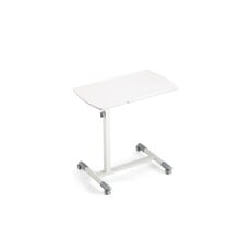 Bureau avec tablette ajustable Blanc sur roulette