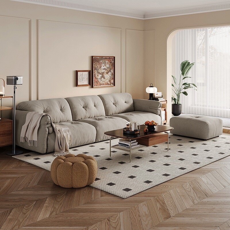 Sofa avec ottoman à gauche 332 cm Gris