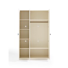 Armoire penderie 3 portes Blanc - Poignées couleur