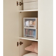 Armoire penderie 3 portes Blanc - Poignées couleur