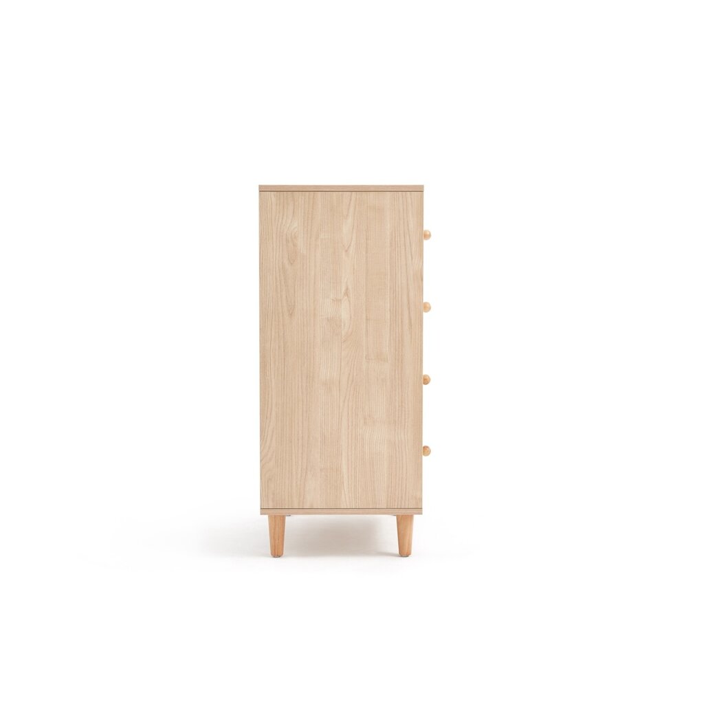 Commode 4 tiroirs 40 cm Bois + Blanc
