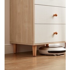 Commode 4 tiroirs 60 cm Bois + Blanc