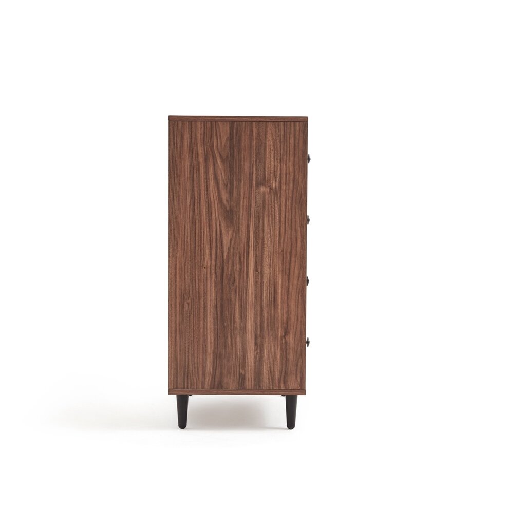 Commode 4 tiroirs 60 cm Marron + Blanc