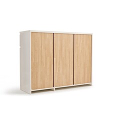 Buffet 5 tiroirs 1 portes 120x40x93 cm Blanc