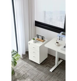 Casier 3 tiroirs avec serrure Blanc