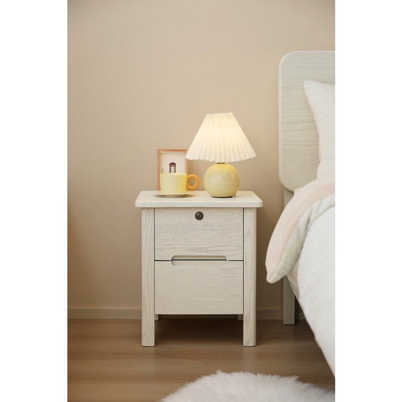 Table de chevet en Hévéa Blanc