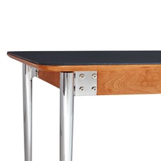 Table à manger 160x80x75 cm Inox + bois noir