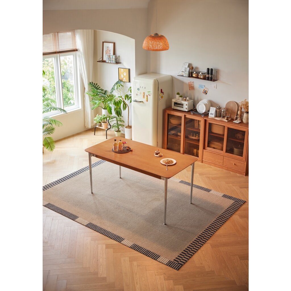 Table à manger 140 cm inox + bois