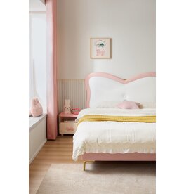 Lit pour en enfant avec tête de lit rose 150x200 cm