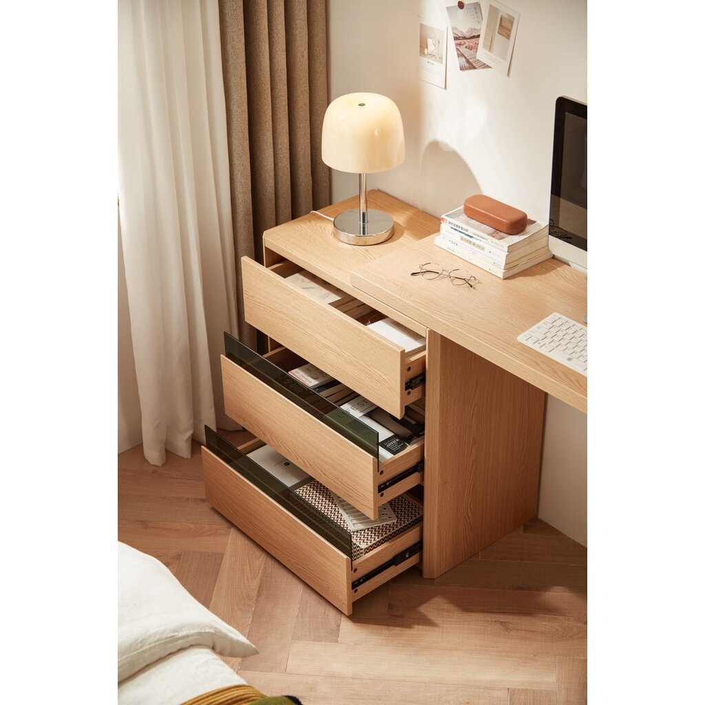 Coiffeuse 3 tiroirs avec tabouret et miroir Bois