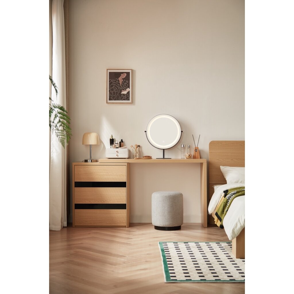Coiffeuse 3 tiroirs avec tabouret et miroir Bois