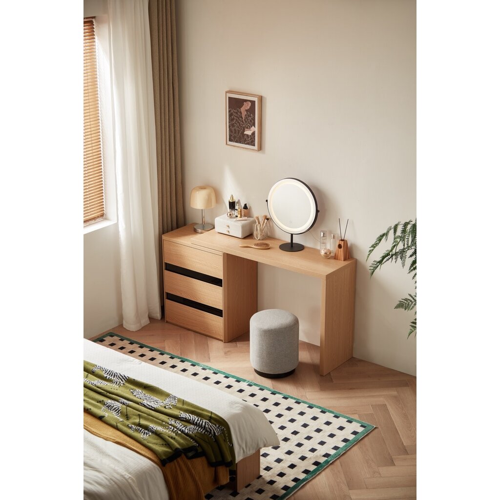 Coiffeuse 3 tiroirs avec tabouret et miroir Bois