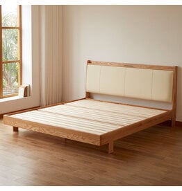 Lit en bois de chêne avec tête de lit 180x200 cm