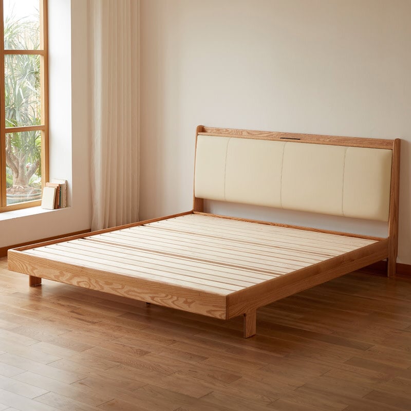 Lit en bois de chêne avec tête de lit 180x200 cm