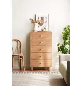 Commode 5 tiroirs 60x43x110 cm Bois