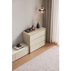 Commode 3 tiroirs (TV1E-A) + commode 6 tiroirs  (TV2E-A) Gris clair