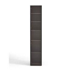 Armoire 1 porte (TV5G-A) + Étagère avec 2 portes vitrées en aluminium 80x37x210 cm Marron gris (TV9G-A)