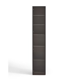 Armoire 1 porte (TV5G-A) + Étagère avec 2 portes vitrées en aluminium 80x37x210 cm Marron gris (TV9G-A)