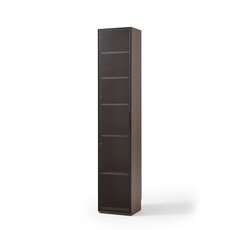 Armoire 1 porte (TV5G-A) + Étagère avec 2 portes vitrées en aluminium 80x37x210 cm Marron gris (TV9G-A)