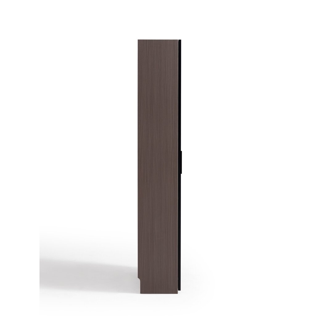 Armoire 1 porte (TV5G-A) + Étagère avec 2 portes vitrées en aluminium 80x37x210 cm Marron gris (TV9G-A)