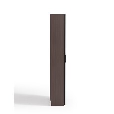 Armoire 1 porte (TV5G-A) + Étagère avec 2 portes vitrées en aluminium 80x37x210 cm Marron gris (TV9G-A)