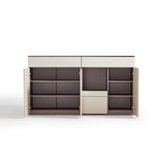 Buffet 3 portes 4 tiroirs + logement 160x40x90 cm Marron gris