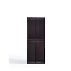 Penderie 2 portes vitrées aluminium 80x62x210 cm Marron gris