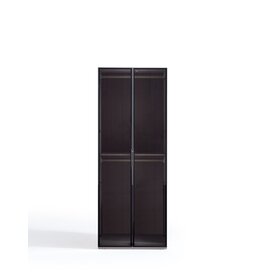 Penderie 2 portes vitrées aluminium 80x62x210 cm Marron gris