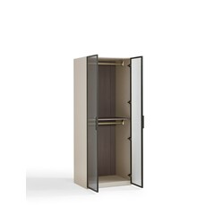 Penderie 2 portes vitrées aluminium 80x62x210 cm Marron gris