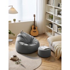 Pouf 90x110 cm avec ottoman 45 cm Gris