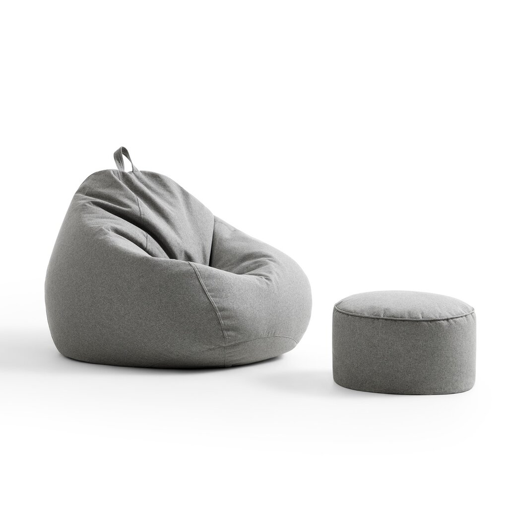 Pouf 90x110 cm avec ottoman 45 cm Gris