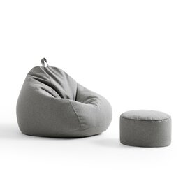 Pouf 90x110 cm avec ottoman 45 cm Gris