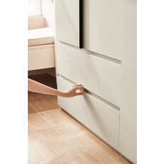 Penderie 2 portes 2 tiroirs 80 cm Gris clair