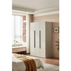 Penderie 3 portes 120 cm Gris clair