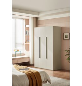 Penderie 3 portes 120 cm Gris clair