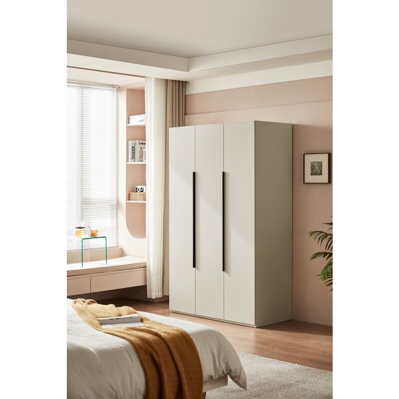 Penderie 3 portes 120 cm Gris clair