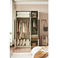 Penderie 3 portes 120 cm Gris clair