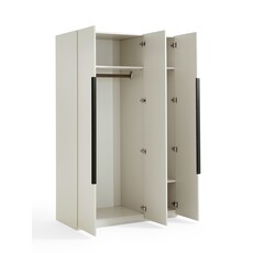 Penderie 3 portes 120 cm Gris clair