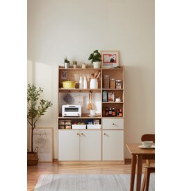 Garde manger ouvert 3 portes 1 tiroirs 120 cm Bois
