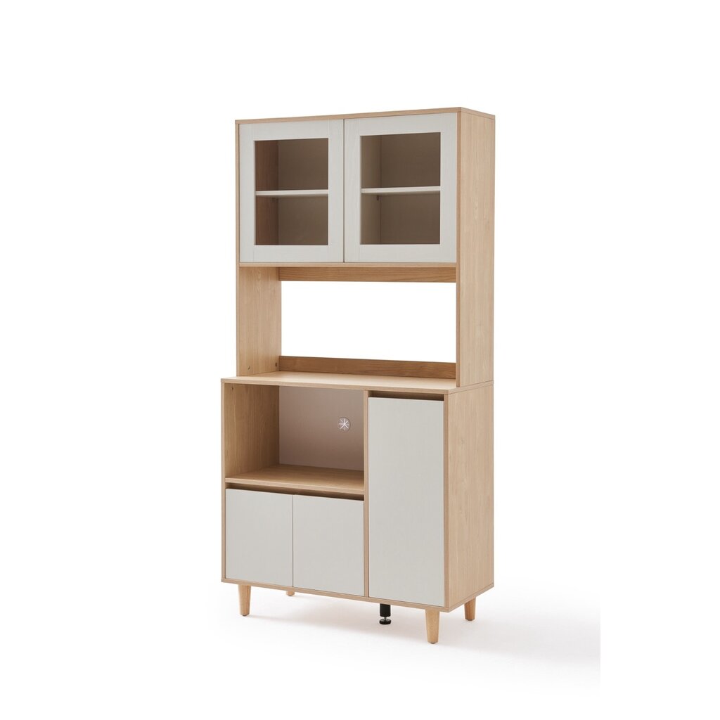 Garde manger 3 portes micro ondes 80 cm Bois