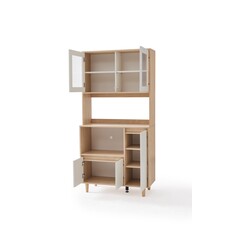 Garde manger 3 portes micro ondes 80 cm Bois