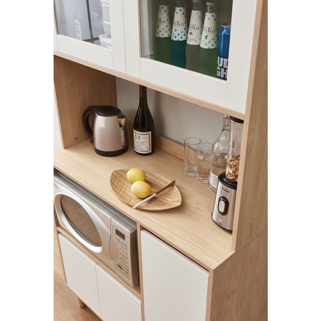 Garde manger 3 portes micro ondes 80 cm Bois