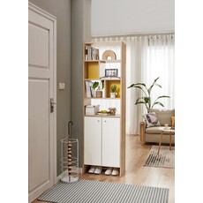 Meuble d'entrée 2 portes 60 cm  Bois + Blanc