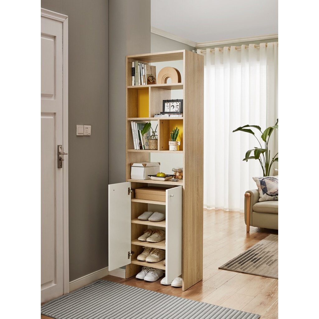 Meuble d'entrée 2 portes 60 cm  Bois + Blanc