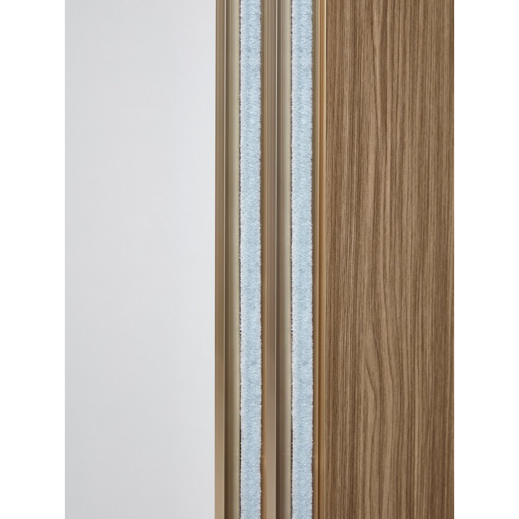 Penderie 2 portes coulissantes 160cm Noisette + gris clair