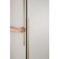 Penderie 3 portes 3 tiroirs 120 cm Noisette + gris clair